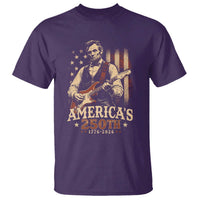 USA 250th 1776 to 2026 Rock Star Abraham Lincoln T Shirt Vintage Electric Guitar Player Patriotic Us Flag Semiquincentennial