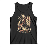 USA 250th 1776 to 2026 Rock Star Abraham Lincoln Tank Top Vintage Electric Guitar Player Patriotic Us Flag Semiquincentennial