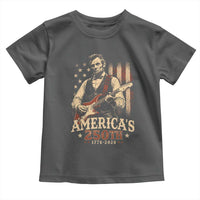 USA 250th 1776 to 2026 Rock Star Abraham Lincoln Toddler T Shirt Vintage Electric Guitar Player Patriotic Us Flag Semiquincentennial