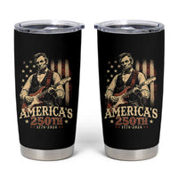 USA 250th 1776 to 2026 Rock Star Abraham Lincoln Tumbler Cup Vintage Electric Guitar Player Patriotic Us Flag Semiquincentennial