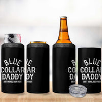 Blue Collar Daddy Hardworking Dad 4 in 1 Can Cooler Tumbler Dirty Hands Busy Nights Workers Vintage Fathers Day Gift