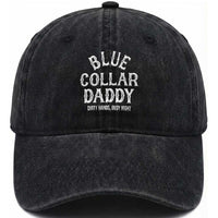 Blue Collar Daddy Hardworking Dad Washed Cotton Baseball Cap Dirty Hands Busy Nights Workers Vintage Fathers Day Gift
