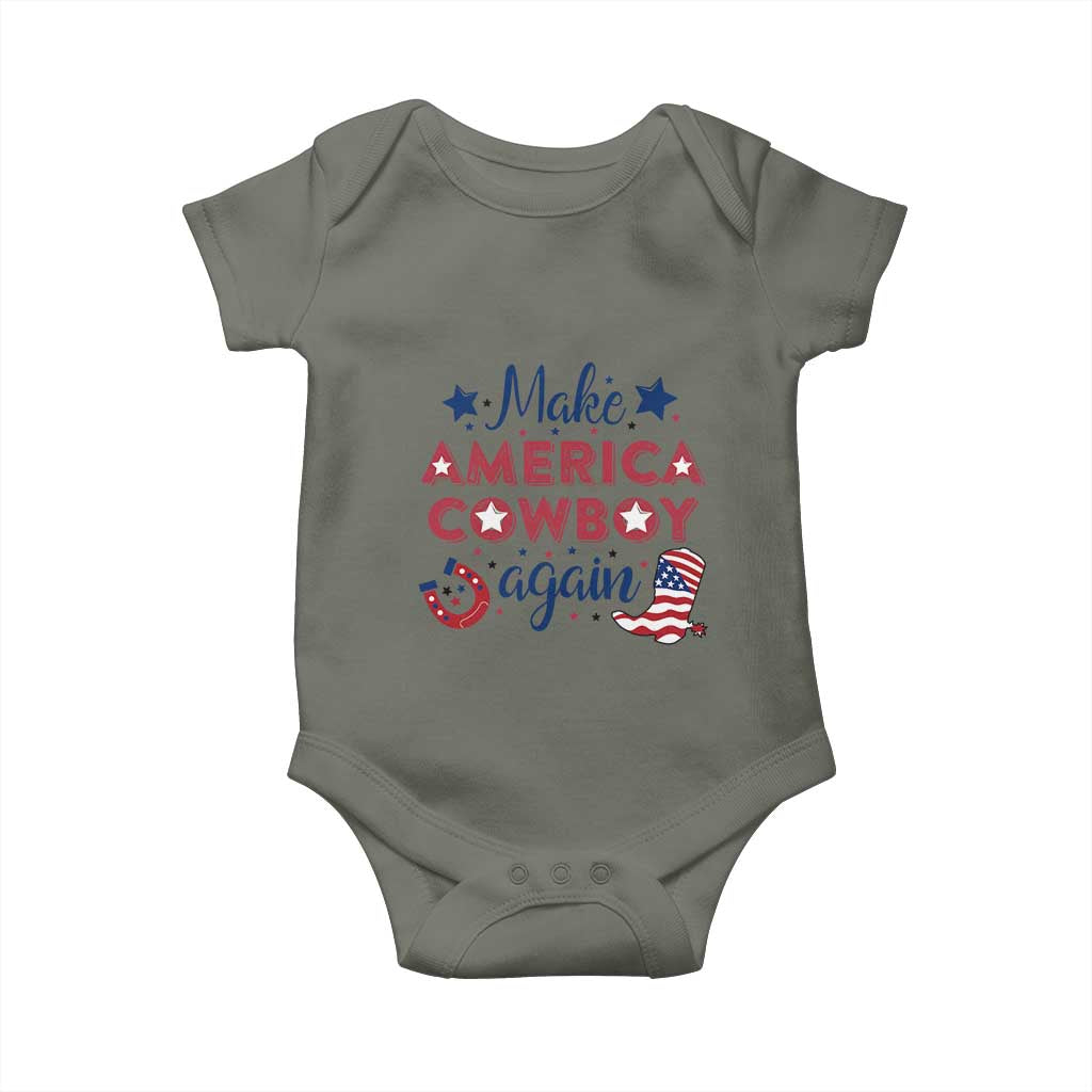 Retro Western Cowboys Baby Onesie Make America A Cowboy Again Country Lifestyle Rodeo