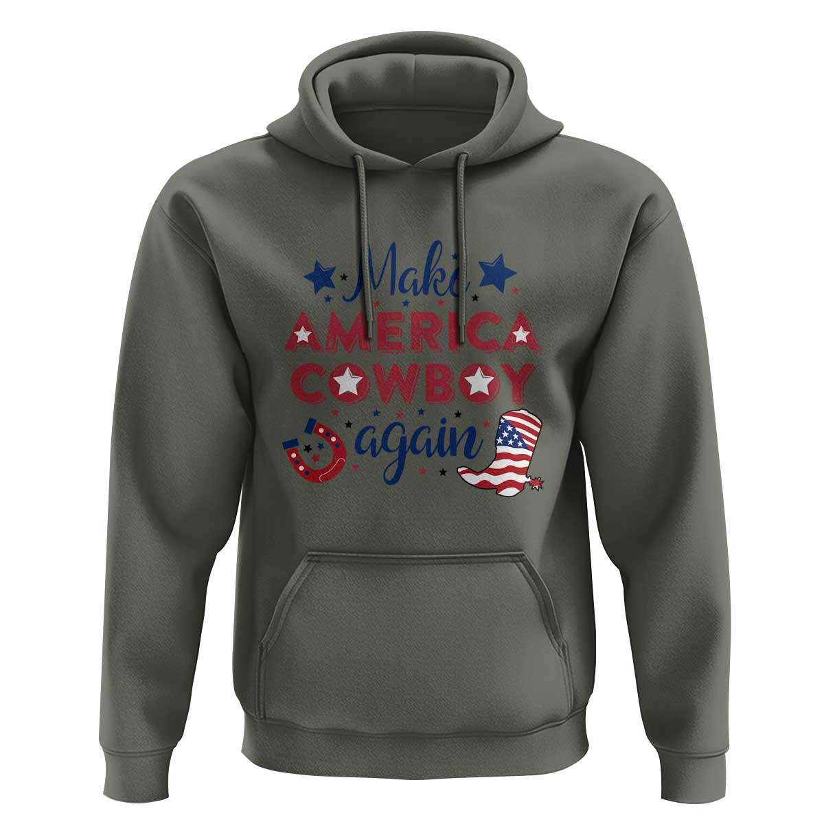 Retro Western Rodeo Hoodie Make America A Cowboy Again Country Lifestyle