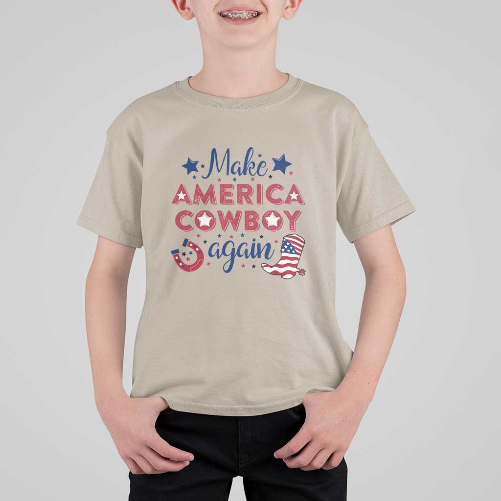 Retro Western Rodeo T Shirt For Kid Make America A Cowboy Again Country Lifestyle