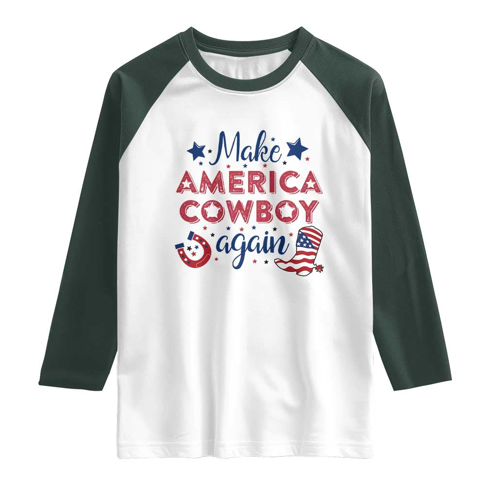 Retro Western Cowboys Raglan Shirt Make America A Cowboy Again Country Lifestyle Rodeo