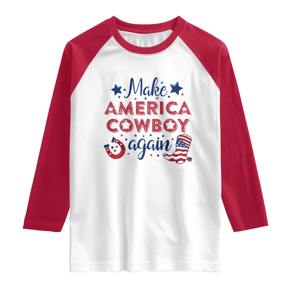 Retro Western Cowboys Raglan Shirt Make America A Cowboy Again Country Lifestyle Rodeo