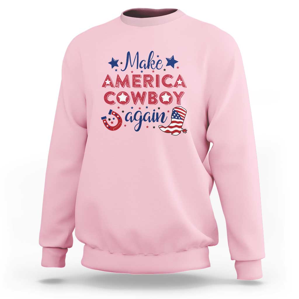 Retro Western Rodeo Sweatshirt Make America A Cowboy Again Country Lifestyle