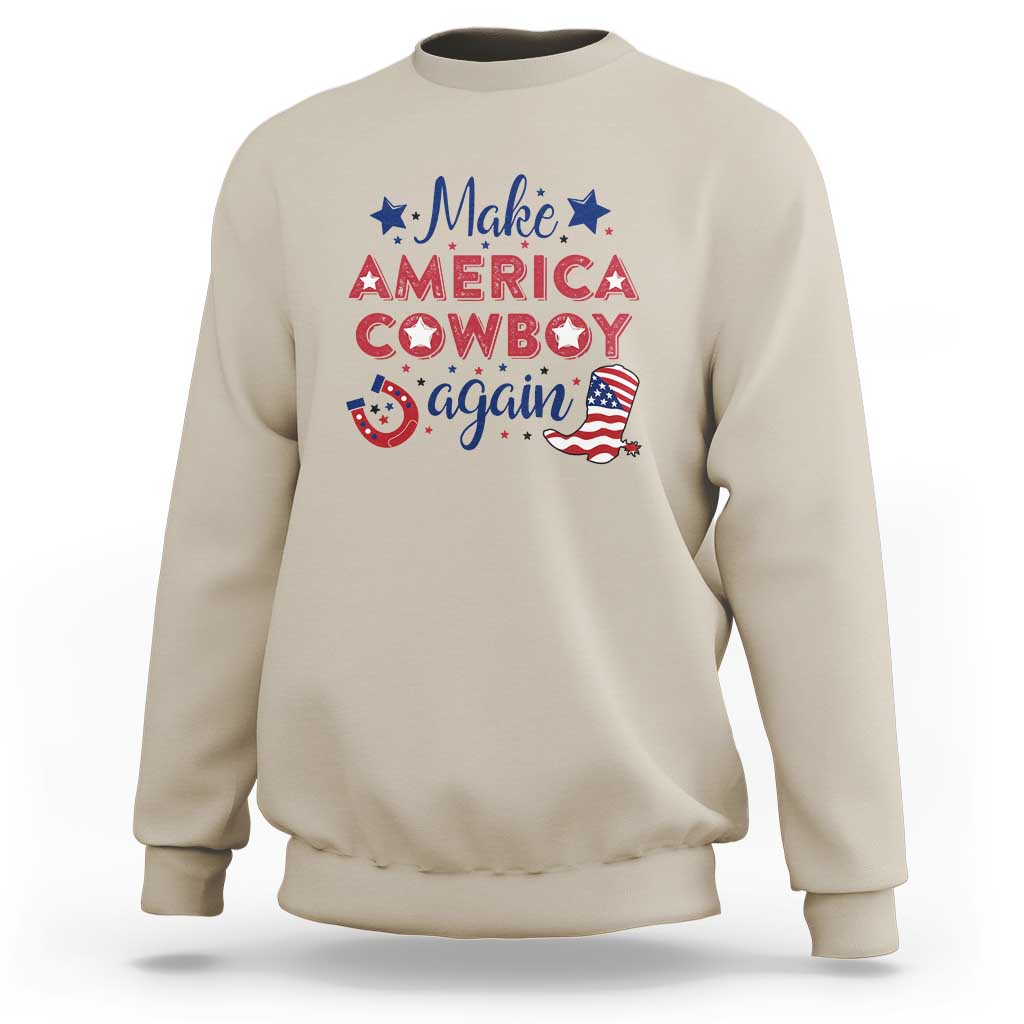 Retro Western Rodeo Sweatshirt Make America A Cowboy Again Country Lifestyle