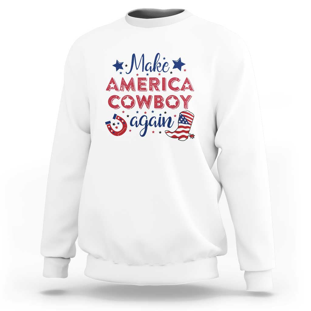 Retro Western Rodeo Sweatshirt Make America A Cowboy Again Country Lifestyle