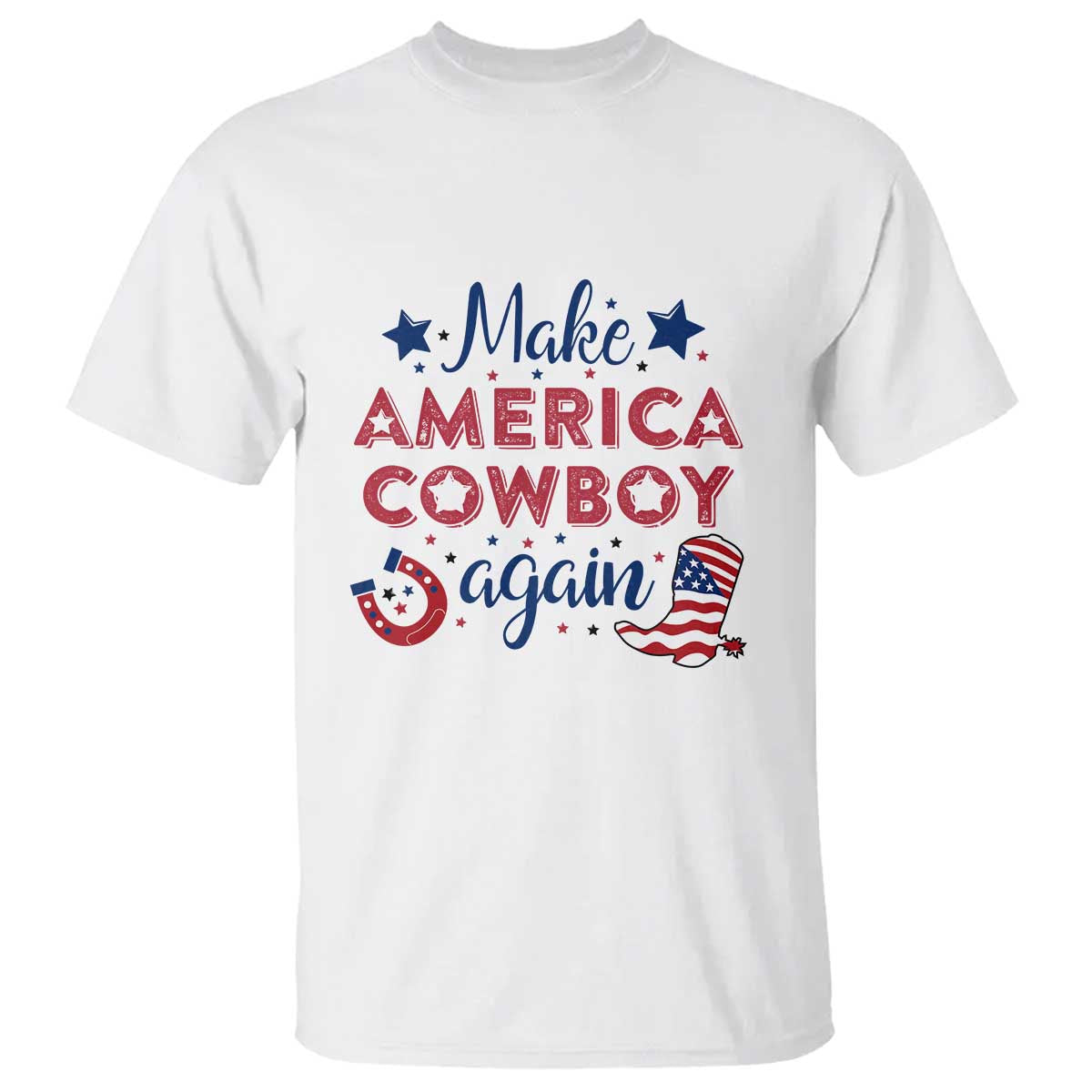 Retro Western Rodeo T Shirt Make America A Cowboy Again Country Lifestyle