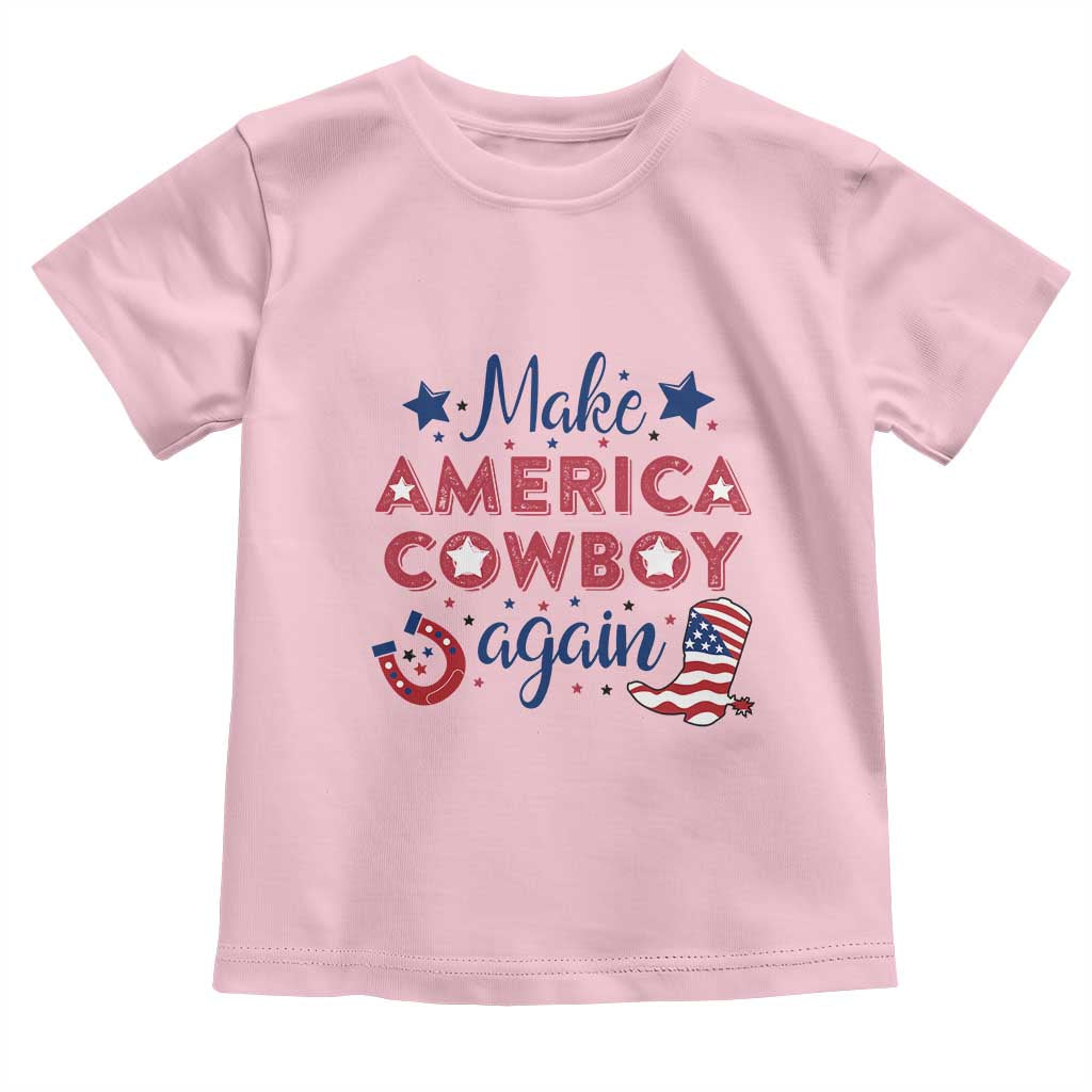 Retro Western Cowboys Toddler T Shirt Make America A Cowboy Again Country Lifestyle Rodeo