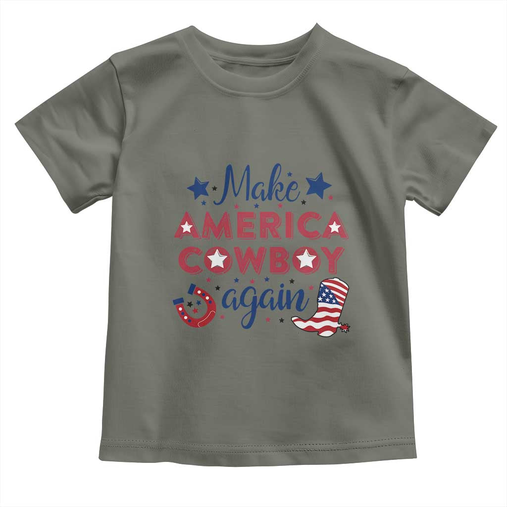 Retro Western Cowboys Toddler T Shirt Make America A Cowboy Again Country Lifestyle Rodeo