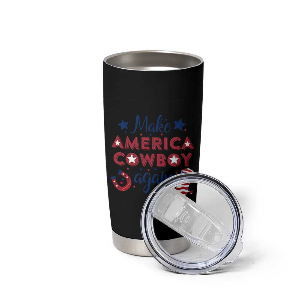 Retro Western Cowboys Tumbler Cup Make America A Cowboy Again Country Lifestyle Rodeo