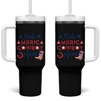 Retro Western Cowboys Tumbler With Handle Make America A Cowboy Again Country Lifestyle Rodeo