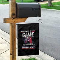 Funny 4th of July Gamer Garden Flag I Paused My Game To Celebrate Video Game Lover