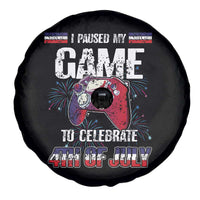 Funny 4th of July Gamer Spare Tire Cover I Paused My Game To Celebrate Video Game Lover