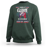 Funny 4th of July Gamer Sweatshirt I Paused My Game To Celebrate Video Game Lover - Wonder Print Shop