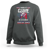 Funny 4th of July Gamer Sweatshirt I Paused My Game To Celebrate Video Game Lover - Wonder Print Shop