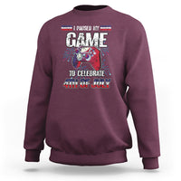 Funny 4th of July Gamer Sweatshirt I Paused My Game To Celebrate Video Game Lover - Wonder Print Shop