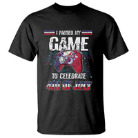 Funny 4th of July Gamer T Shirt I Paused My Game To Celebrate Video Game Lover - Wonder Print Shop