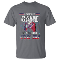 Funny 4th of July Gamer T Shirt I Paused My Game To Celebrate Video Game Lover - Wonder Print Shop