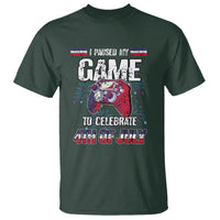 Funny 4th of July Gamer T Shirt I Paused My Game To Celebrate Video Game Lover - Wonder Print Shop