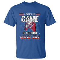 Funny 4th of July Gamer T Shirt I Paused My Game To Celebrate Video Game Lover - Wonder Print Shop