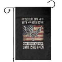 American Patriot Garden Flag The Devil Saw Me With My Head Down Until I Said Amen US Flag