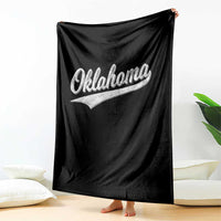 Vintage Oklahoma Throwback Distressed Throw Blanket Retro Classic OK State Pride - Wonder Print Shop