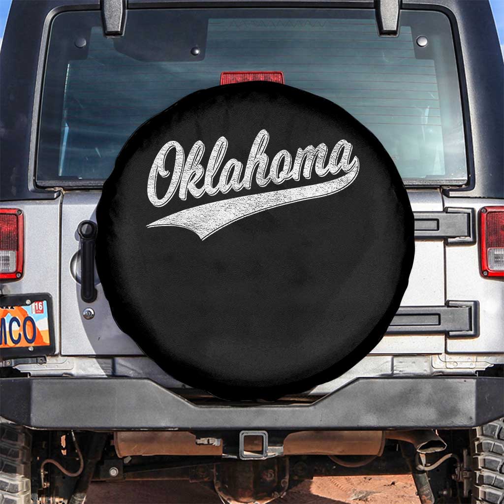 Vintage Oklahoma Throwback Distressed Spare Tire Cover Retro Classic OK State Pride - Wonder Print Shop
