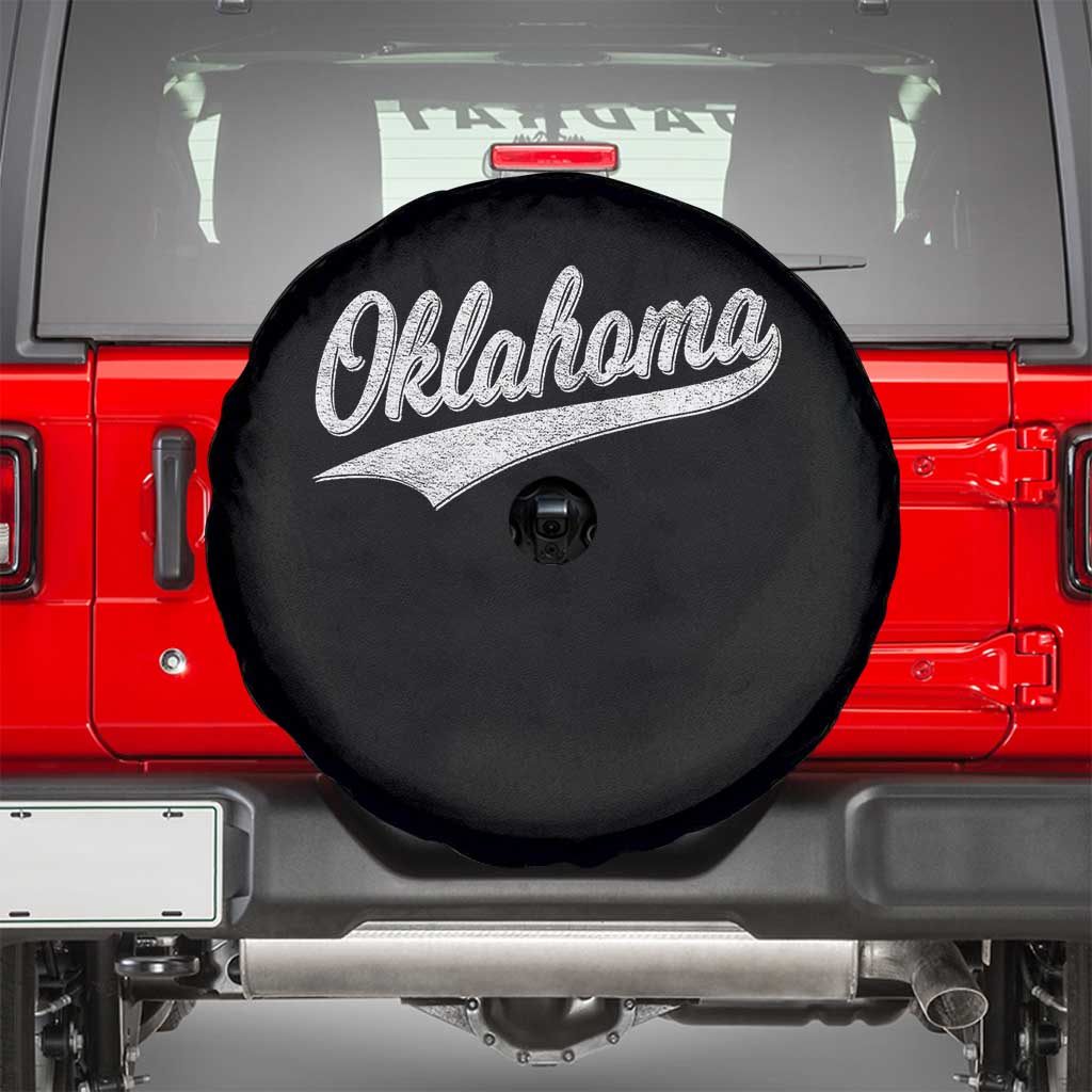 Vintage Oklahoma Throwback Distressed Spare Tire Cover Retro Classic OK State Pride - Wonder Print Shop
