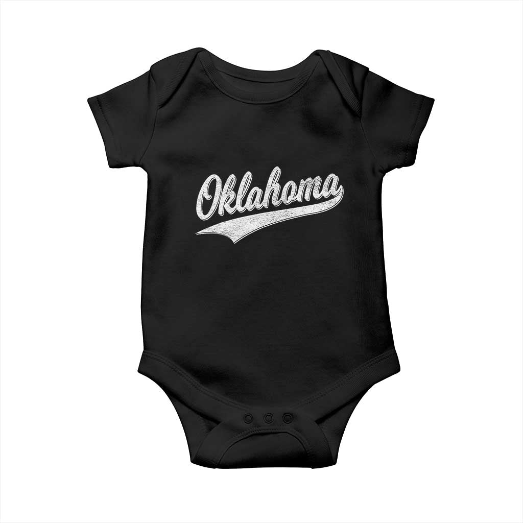 Vintage Oklahoma Throwback Distressed Baby Onesie Retro Classic OK State Pride - Wonder Print Shop
