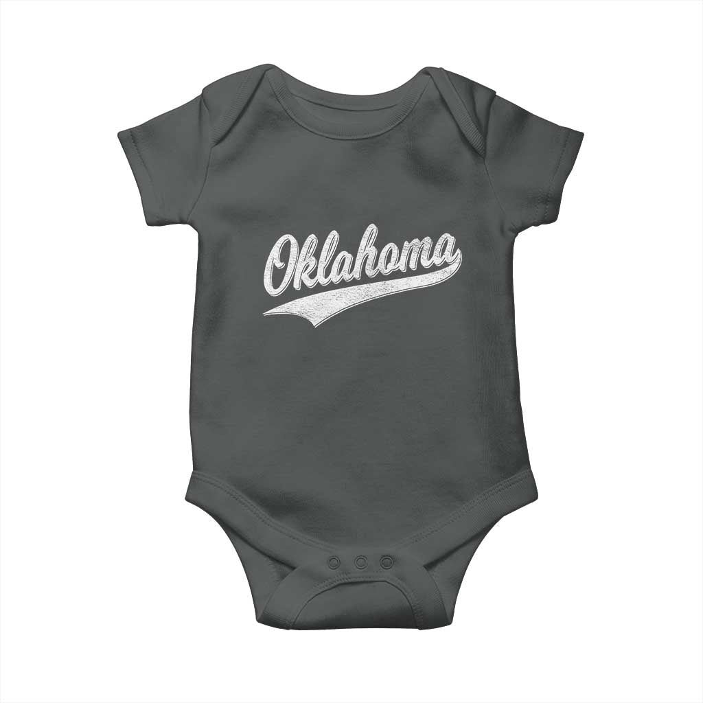 Vintage Oklahoma Throwback Distressed Baby Onesie Retro Classic OK State Pride - Wonder Print Shop