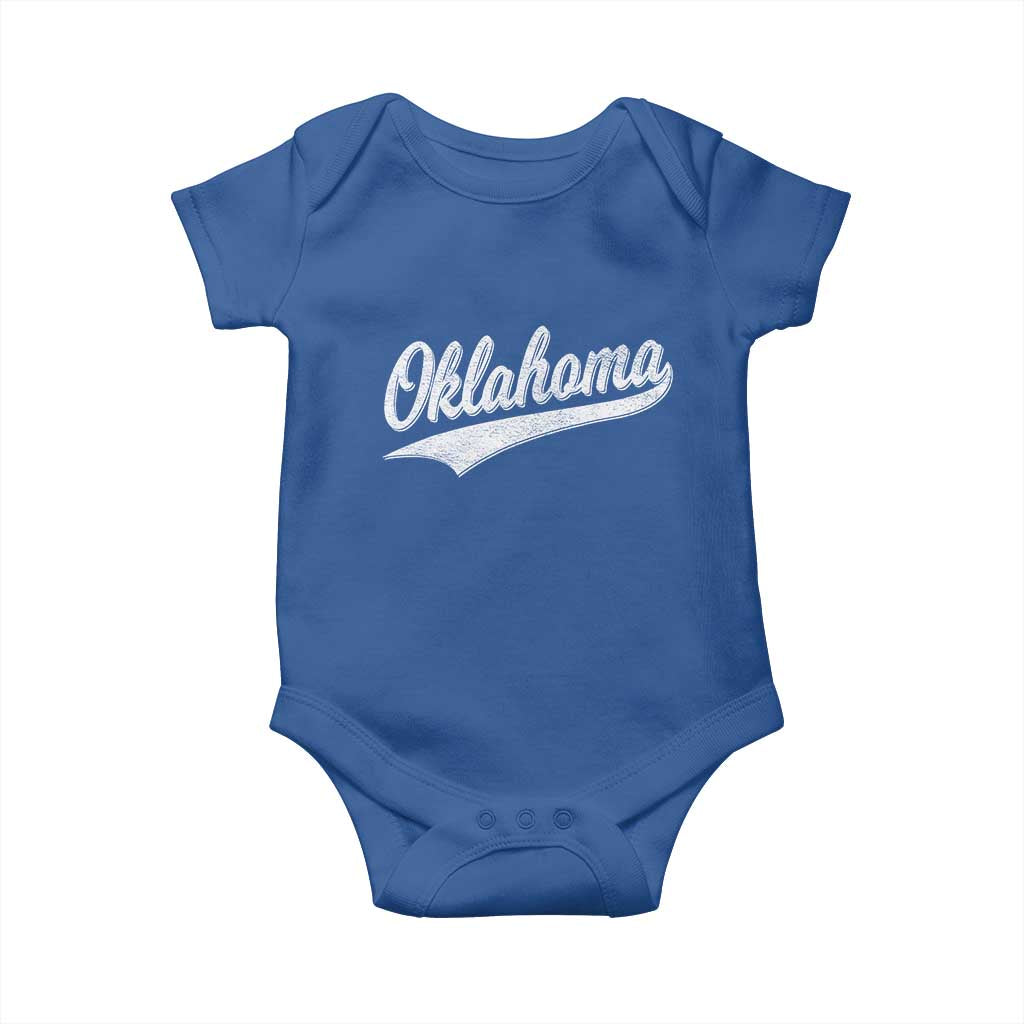 Vintage Oklahoma Throwback Distressed Baby Onesie Retro Classic OK State Pride - Wonder Print Shop
