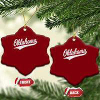 Vintage Oklahoma Throwback Distressed Ceramic Ornament Retro Classic OK State Pride - Wonder Print Shop