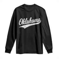 Vintage Oklahoma Throwback Distressed Long Sleeve Shirt Retro Classic OK State Pride - Wonder Print Shop