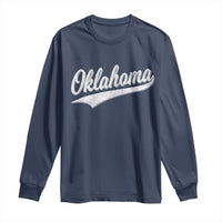 Vintage Oklahoma Throwback Distressed Long Sleeve Shirt Retro Classic OK State Pride - Wonder Print Shop