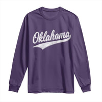 Vintage Oklahoma Throwback Distressed Long Sleeve Shirt Retro Classic OK State Pride - Wonder Print Shop