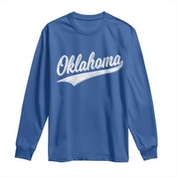 Vintage Oklahoma Throwback Distressed Long Sleeve Shirt Retro Classic OK State Pride - Wonder Print Shop