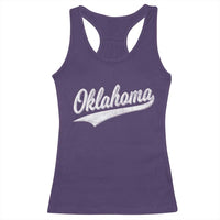 Vintage Oklahoma Throwback Distressed Racerback Tank Top Retro Classic OK State Pride - Wonder Print Shop