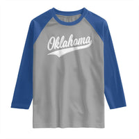 Vintage Oklahoma Throwback Distressed Raglan Shirt Retro Classic OK State Pride - Wonder Print Shop