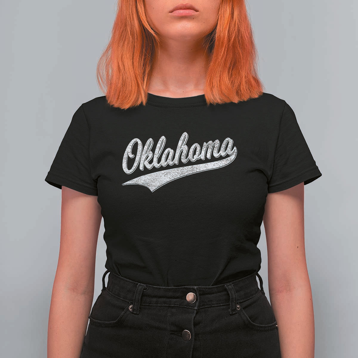 Vintage Oklahoma Throwback Distressed T Shirt For Women Retro Classic OK State Pride - Wonder Print Shop