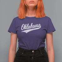 Vintage Oklahoma Throwback Distressed T Shirt For Women Retro Classic OK State Pride - Wonder Print Shop
