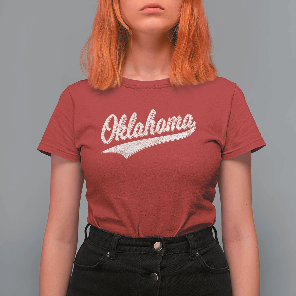 Vintage Oklahoma Throwback Distressed T Shirt For Women Retro Classic OK State Pride - Wonder Print Shop