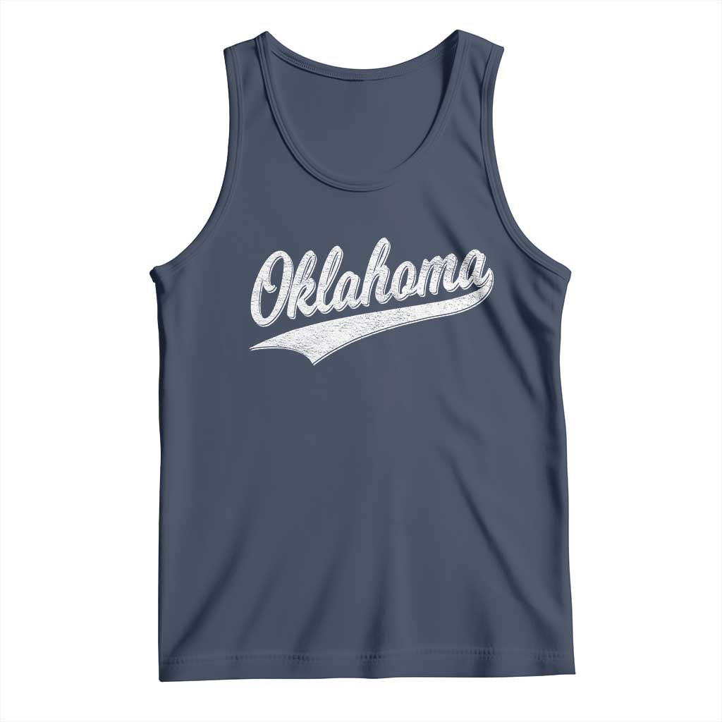 Vintage Oklahoma Throwback Distressed Tank Top Retro Classic OK State Pride - Wonder Print Shop