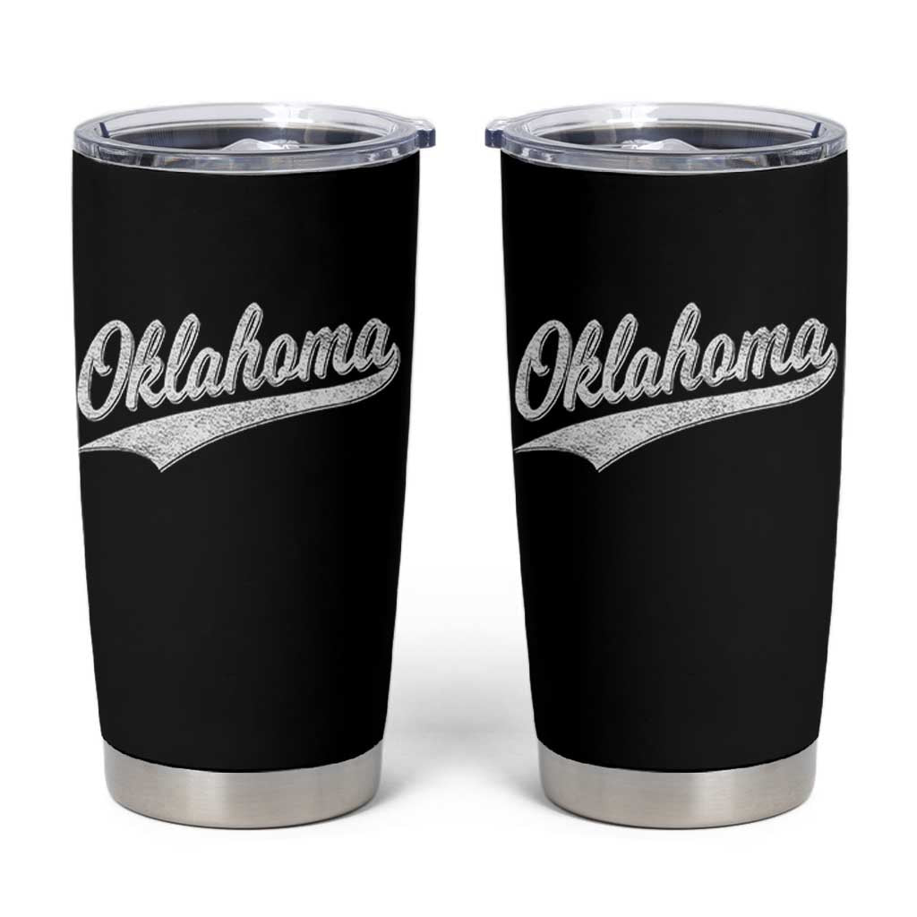 Vintage Oklahoma Throwback Distressed Tumbler Cup Retro Classic OK State Pride - Wonder Print Shop