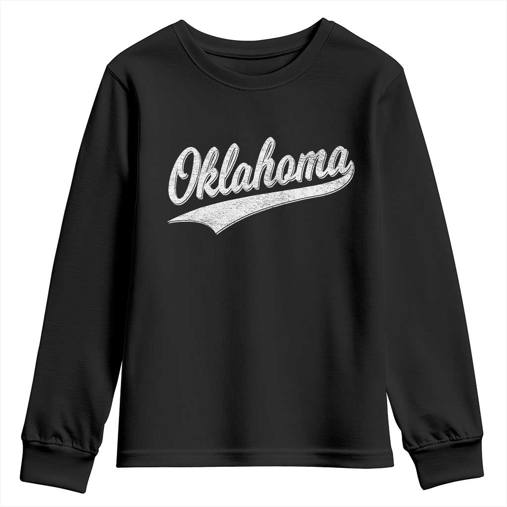 Vintage Oklahoma Throwback Distressed Youth Sweatshirt Retro Classic OK State Pride - Wonder Print Shop