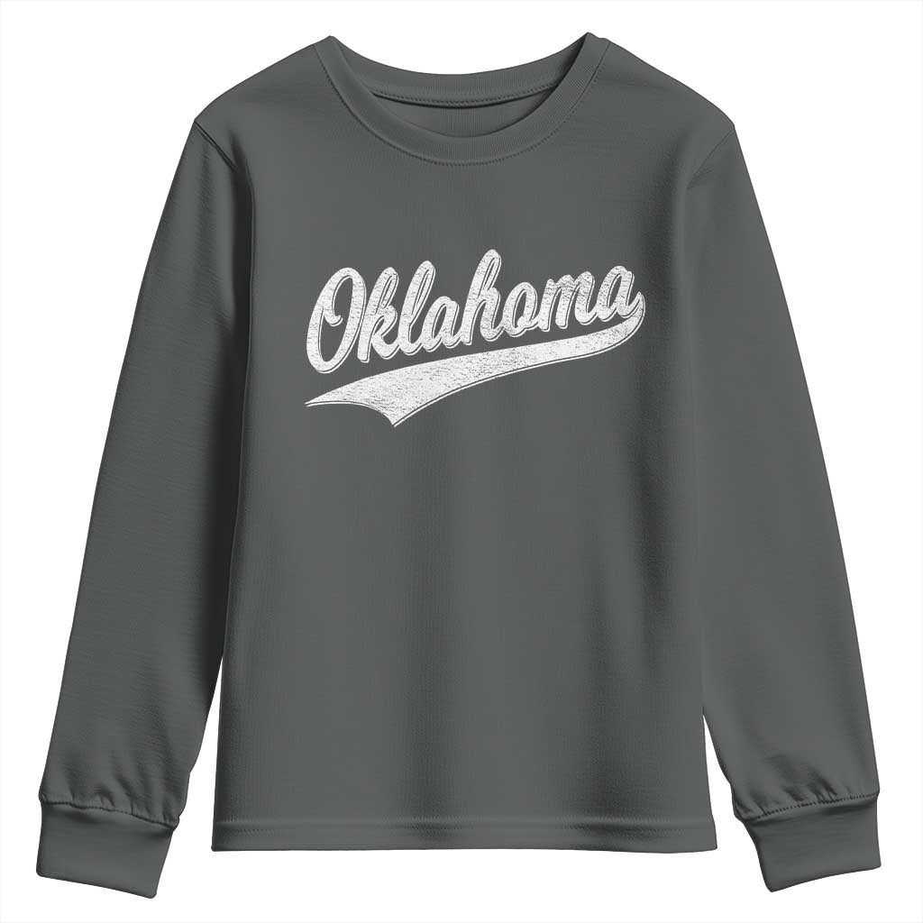Vintage Oklahoma Throwback Distressed Youth Sweatshirt Retro Classic OK State Pride - Wonder Print Shop