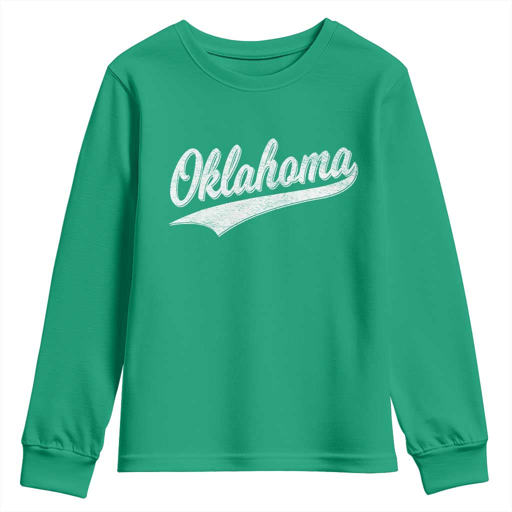 Vintage Oklahoma Throwback Distressed Youth Sweatshirt Retro Classic OK State Pride - Wonder Print Shop